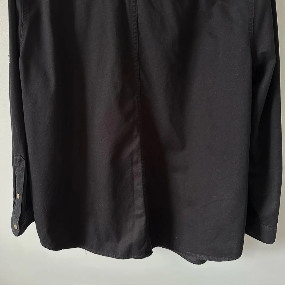 Ralph Lauren Safari Outfitters Black Snap Button Up Shirt Women's 2X Vintage - Picture 12 of 15